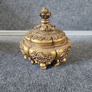 Vintage gold resin Trinket Box